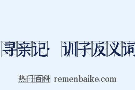 寻亲记·训子反义词是什么意思的图片